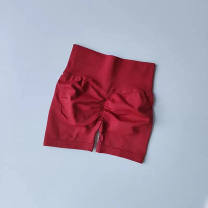 Summer High-Waist Women's Yoga Shorts Breathable Fitness Butt Lift Sports Running Shorts Cycling Push-Up Workout Gym Shorts.