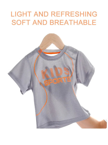 Children Clothing Set Kids Short Sleeved Summer Outfit Quick Drying Football Set Boy Girl Sport Wear Soft Breathable 1-12 Years.