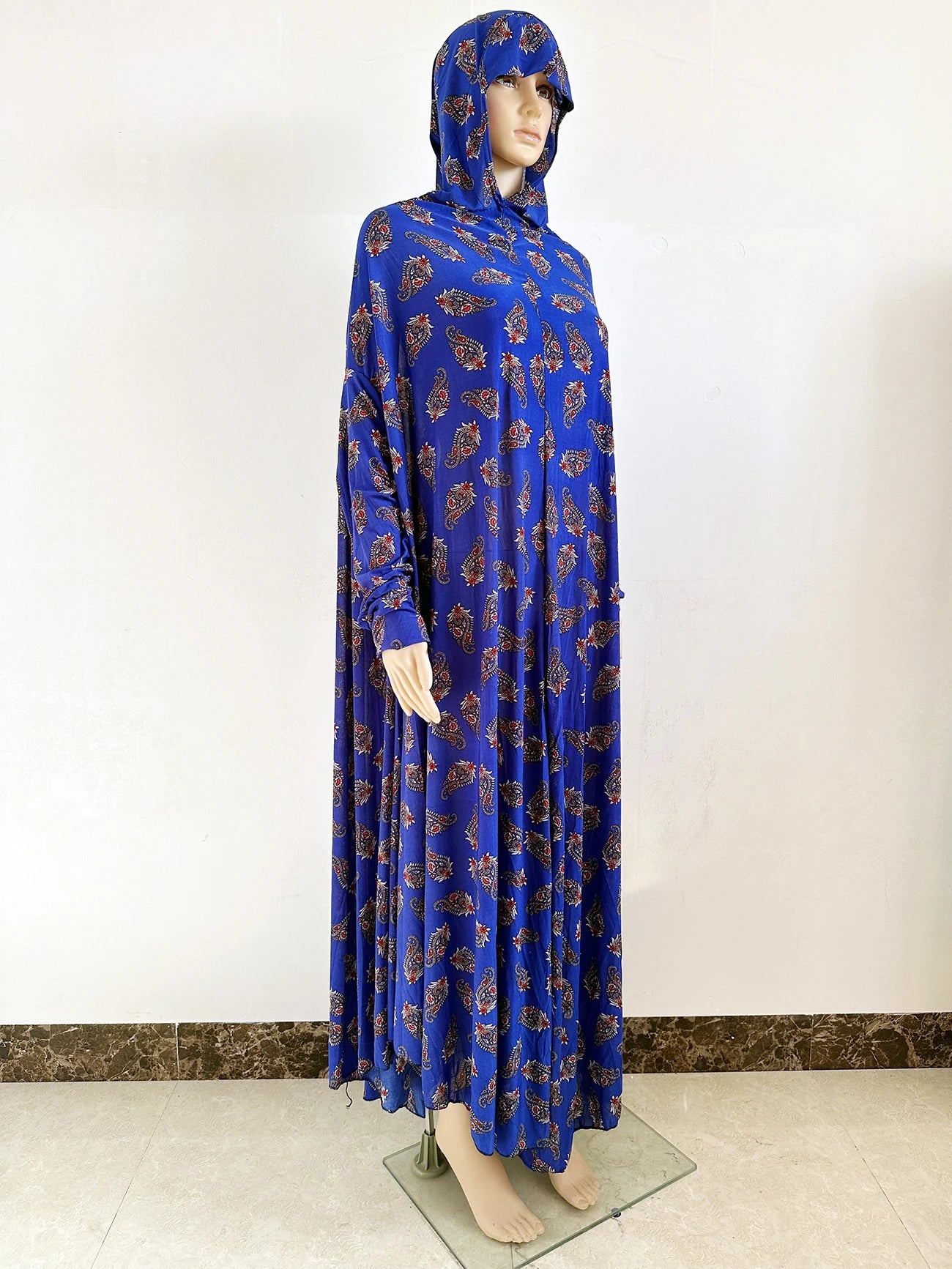 6XL  Muslim Womens Hooded Abaya African Sleeveless Prayer Garment Kaftan Dress With Hijab Floral Dubai Saudi Robe Ramadan