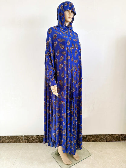 6XL  Muslim Womens Hooded Abaya African Sleeveless Prayer Garment Kaftan Dress With Hijab Floral Dubai Saudi Robe Ramadan