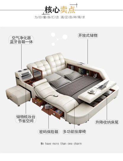 Master Under Storage Doppelbett Ästhetisches Master Nordic Multifunktionales Schlafzimmer Bettgestell Modernes Design Cama Casal Möbel