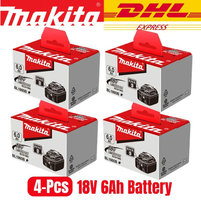 100% Original Makita 18V 6.0Ah battery, for Makita BL1830， BL1830B， BL1840 ，BL1840B ，BL1850 BL1860B power tools battery.