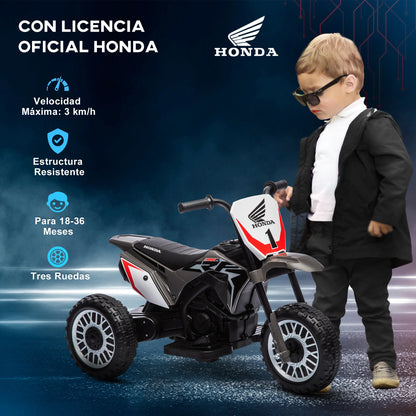 Homcom Children's Electric Motorcycle with Licensed Honda Crf450Rl 71X40.5X43.5Cm Gray.