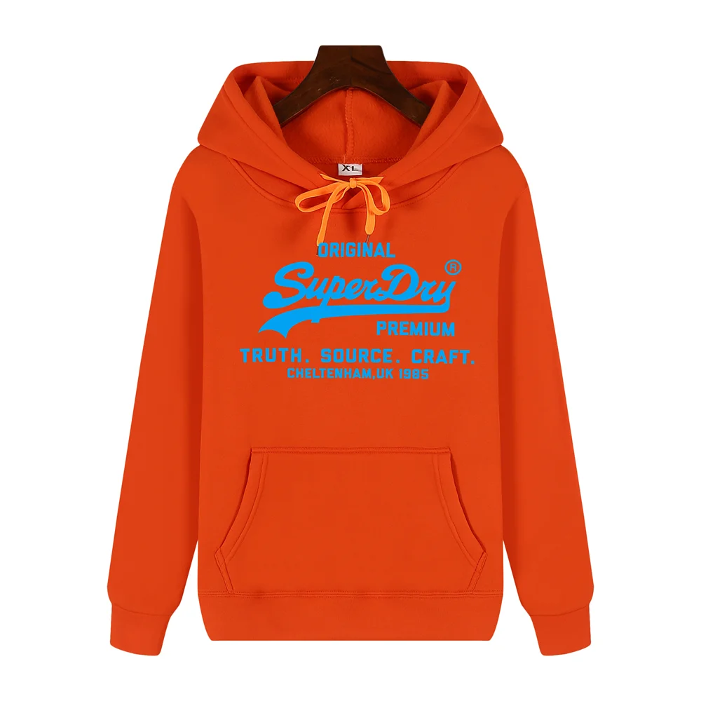 SUPERDRY Brand Men's Autumn and Winter Fashion Casual Hooded Sweatshirt Street Hip-hop Retro Sweatshirt Sports Men's Hoodie.