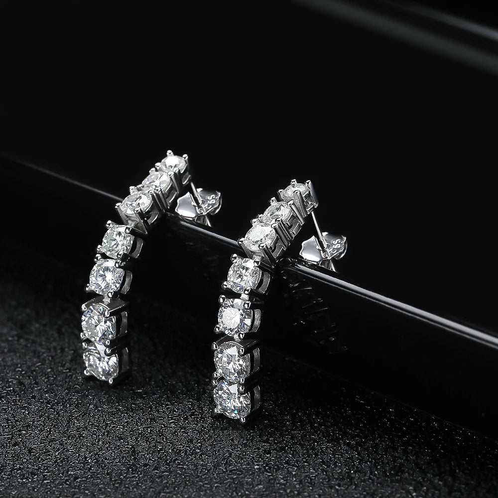KNOBSPIN D VVS1 Moissanite Pandent Earrings for Woman Wedding Jewely with GRA s925 Sterling Sliver Plated 18k White Gold Earring.