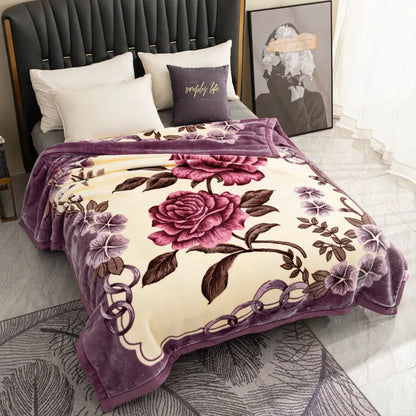 150x200cm Raschel Blanket Thick Double-layer Soft Plush Quilt Double Sided Velvet Winter Dormitory Office Sofa Warm Bed Sheet