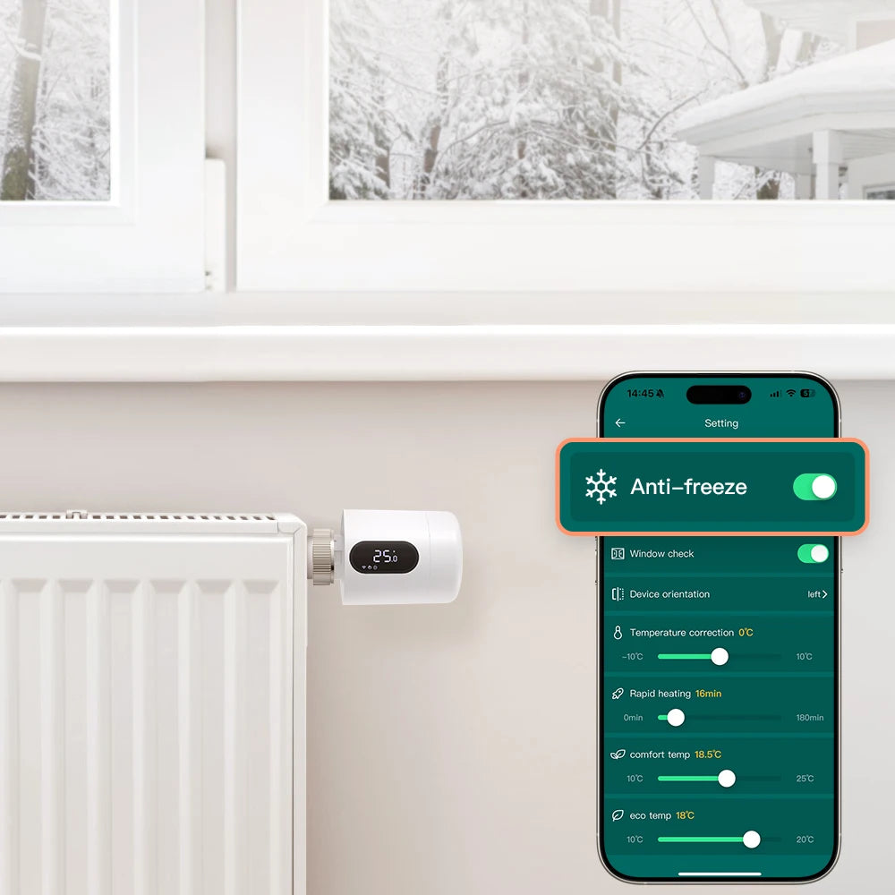 AVATTO 1~6PCS Tuya ZigBee TRV Thermostatic Valve,Smart Thermostat Radiator Actuator With Ambient Light,Alexa Google Home Alice.