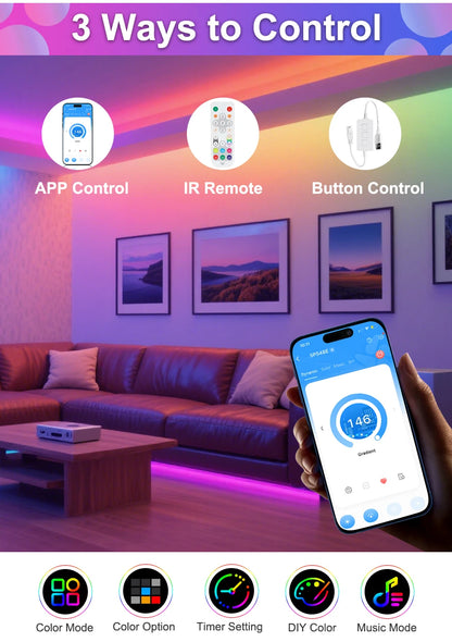 3mm 5mm 5V WS2812B Addressable COB LED Strip Individually IC RGB Flexible LED Strip High Density Dream Color LED Tape.