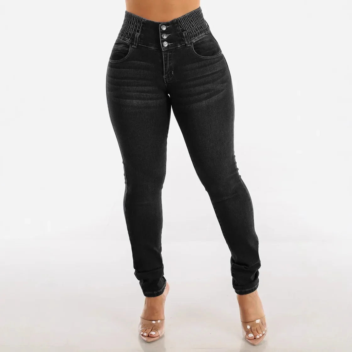 High Waist Elastic Denim Jeans Slimming Sexy Hot Girl Butt Lifting Long Pants Trendy Women's Fashion from Mainland China.