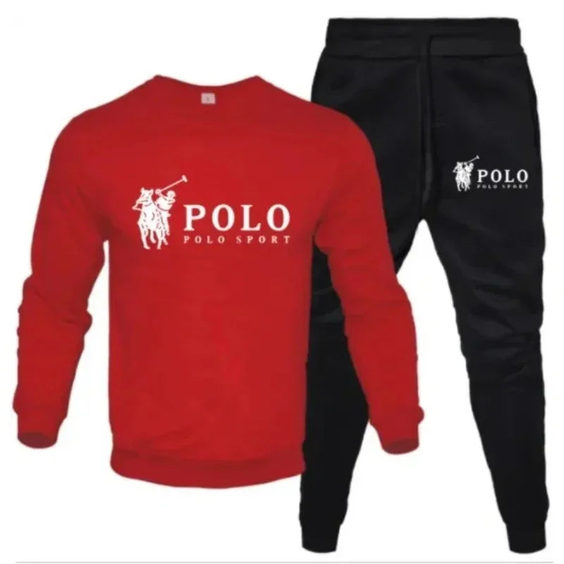 Men's autumn and winter sets of round-neck sweatshirts and jogging pants, autumn and winter fashion, outdoor fitness and casual.