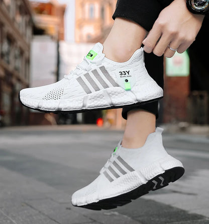 Atmungsaktives Mesh Männer Schuhe Trendy Leichte Fuß Wohnungen Plus Größe Männliche Tennis Turnschuhe Laufen Outdoor Fitness Schuhe 2024