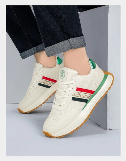 Genuine Leather Casual Shoes Men Designer Luxury Women Tennis Chunky Sneakers Muffin Sport Shoes Man Male Board Footwear.