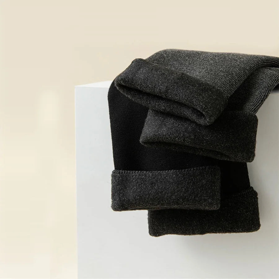 2 Pairs Men Winter Socks Warm Thicken Thermal Snow Boots Solid Color Floor Socks Soft Outdoor Anti-Cold Cashmere Socks.