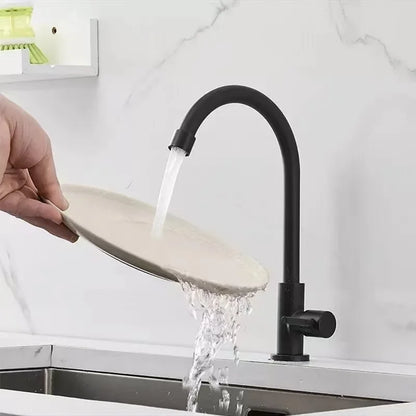 Stainless Steel Kitchen Faucet Single Lever Hole Tap Cold Sink Faucet Single Handle Deck Mounted Water Tap