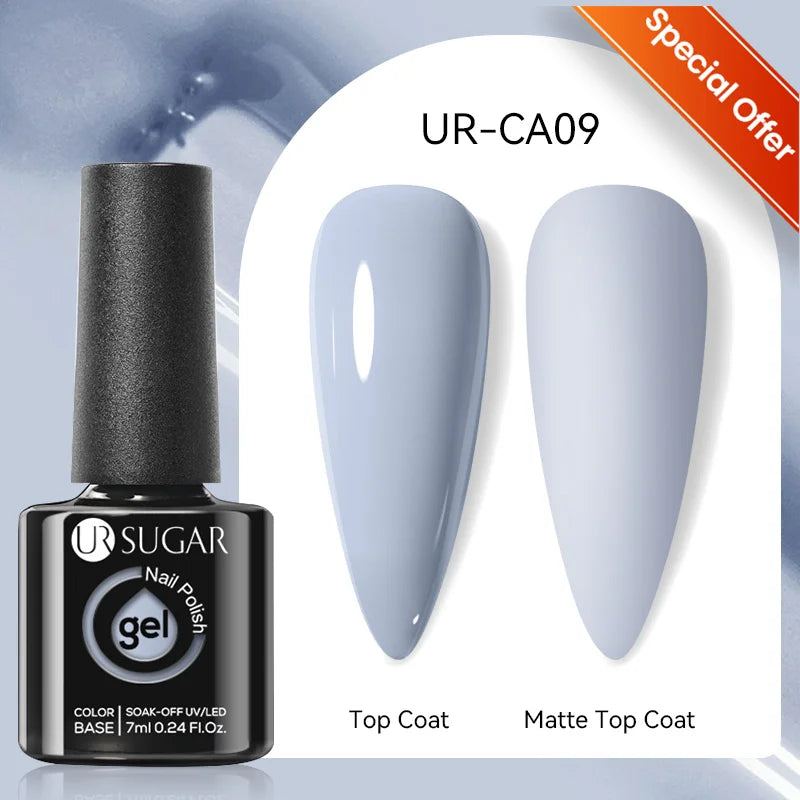 UR SUGAR 7/7.5ml Summer Blue Silver Gel Nail Polish Semi Permanent High Quality Soak Off UV LED Varnishes Nails Art Manicure.