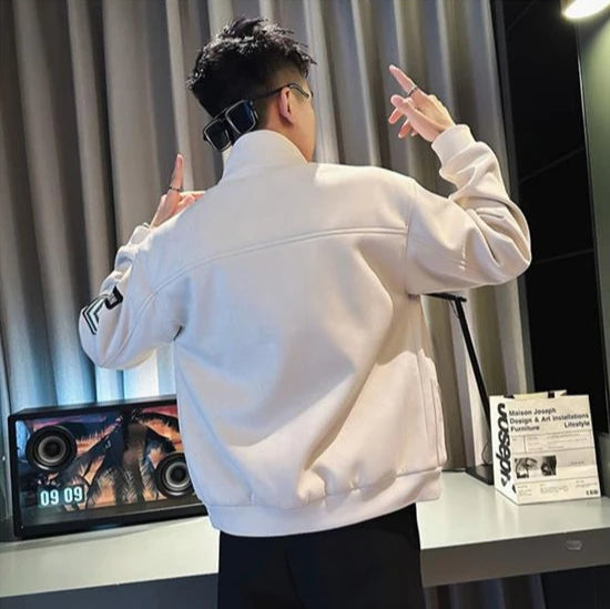 Male Bomber Jackets Stand Collar Short Korean Reviews Many Original Brands Men's Quilted Padded Coats Winter Casual Stylish Work.