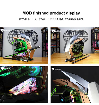 JONSBO MOD-3 Special-shaped Case All Aluminum Tempered Glass E-sports Mecha Theme Chassis E-ATX Motherboard 360 Water-cooled.