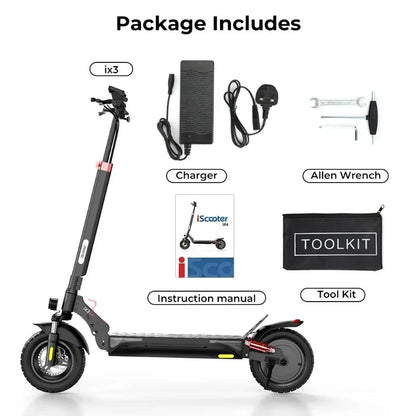 iScooter ix3Electric scooter 800W Motor 48V10AH Battery support Minirobot application control 10-inch tire city commuter scooter.