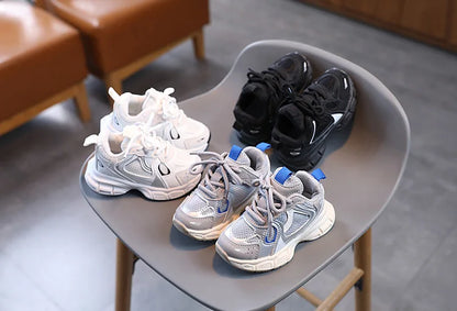 Spring and Autumn Children Sports Shoes Unisex Kids Sneakers Mesh Upper Breathable Basketball Shoes Tennis Casual Flats Footwear.