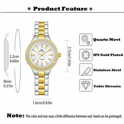 Fashion Casual Women Watch Elegant Luxury Brand Stainless Steel Strap Quartz Dress Watches For Woman Gifts.