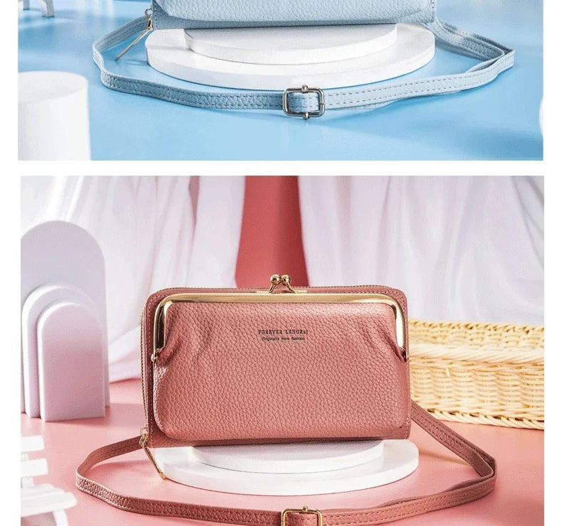 Women's Crossbody Bag Simple and Versatile Coin Purse Large-capacity Long Zipper Mobile Phone Bag Creative Single-shoulder Bag.