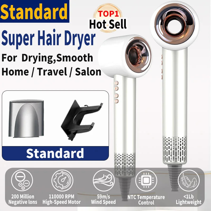 220V Super Hair Dryer 1600W Leafless Hair dryer Personal Hair Care Styling Negative Ion Tool Constant Anion Electric Hair Dryers