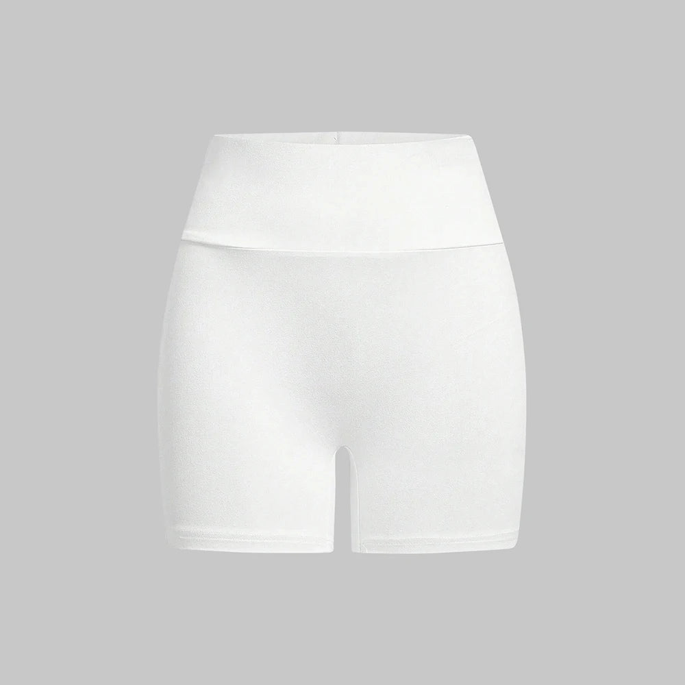 Mia Muse Women's Shorts All Season Casual Basics Solid Color Natural Waist Short Slim Daily Shorts.