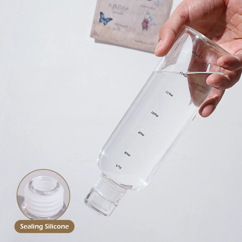 Transparent Plastic Water Bottle Time Marker Creative Large Capacity Leakproof Milk Cup Drinkware Kid School Gym Sport.