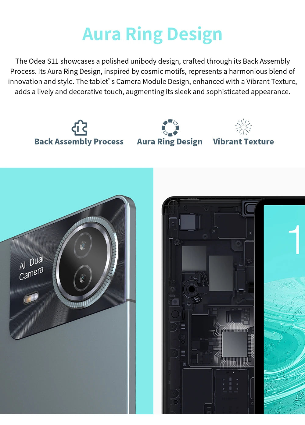 Odea S11 Tablet Android 14 Max 16GB RAM 256GB ROM T606 8-core 11 inch TDDI Tablets 4G VoLTE GPS 8000mAh Widevine L1 Type-C.