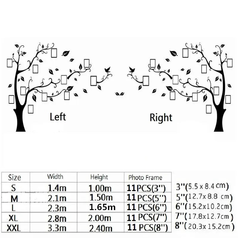 3D Acryl Baum Spiegel Wandaufkleber, DIY Fotorahmen, Familienfoto Baum Zweig, Acrylc Tapete, Wandkunst Wand, Home Decor
