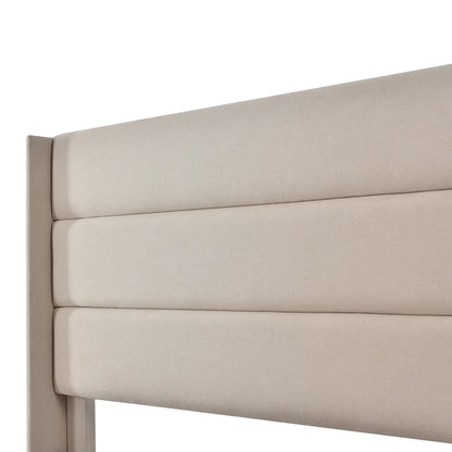 KOMHTOM Stauraumbett Polsterbett Hydraulisch 140x200cm Beige Leinen