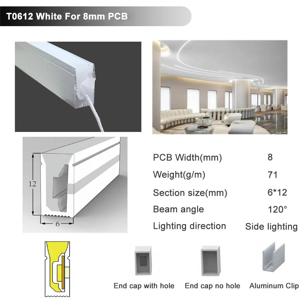 IP67 Waterproof Led Neon Silicone Flexible Cover Tube Suitable For WS2812B WS2811 5050 RGB 5mm 8mm 10mm 12mm PCB Light Strip