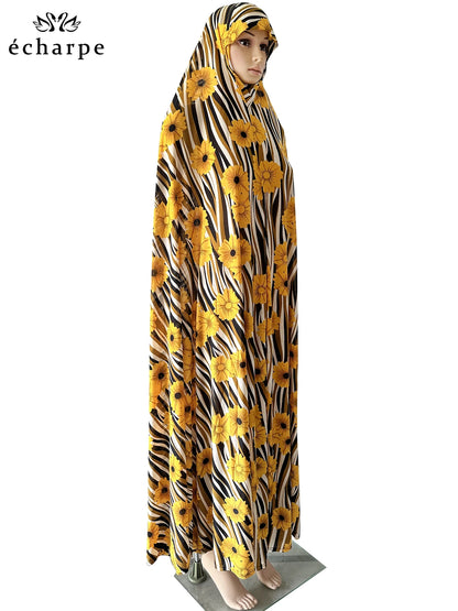 6XL Ramadan Muslim Pullover Sleeveless Dress Women Prayer Garment Arab Jibab Dubai Abaya Islamic Femmel Khimar Worship Robe.