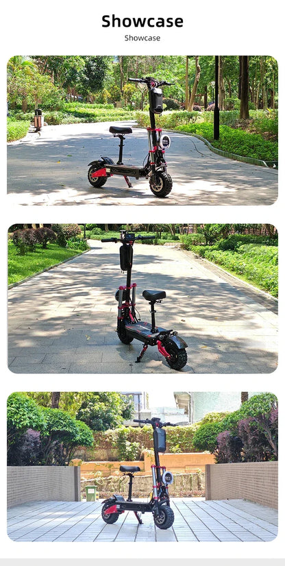 BOYUEDA S5 Electric Scooter 6000W Dual Motor 60V38Ah NFC Activation Scooters Electric 11" Off-Road Tire Bluetooth Connectivity