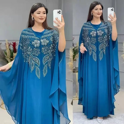 Abayas Für Frauen Dubai Luxus 2024 Chiffon Boubou Muslimischen Mode Kleid Kaftan Marocain Hochzeit Party Anlässe Djellaba Frauen.