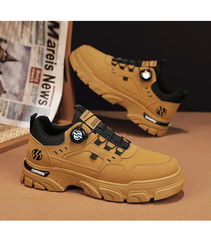 Men Sneakers Spring Autumn New High Top Men Casual Leathers Thick Soled Trendy Wear Resistant Short Boots Platform Sports Shoes.
