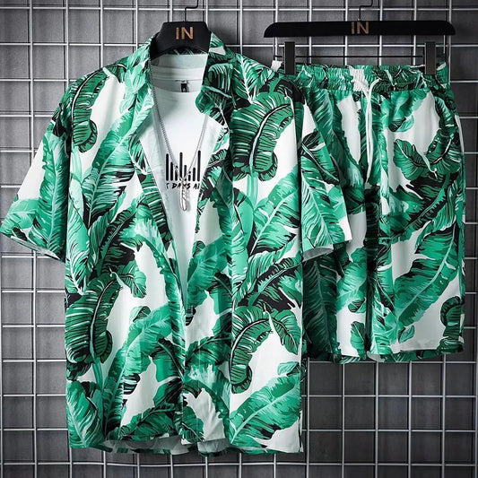Beach Clothes For Men 2 Piece Set Quick Dry Hawaiian Shirt and Shorts Set Men Fashion Clothing Printing Casual Outfits Summer.