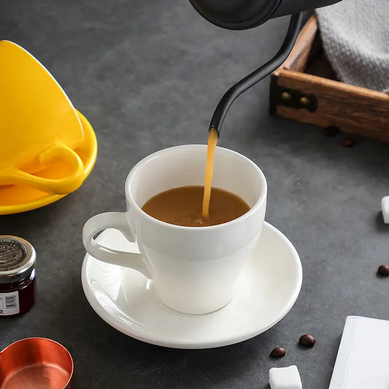 Thickened Ceramic Coffee Cup Set 80ML Italian Espresso Cup Plate Small Cup Colorful with Plate Spoon Drinkware.