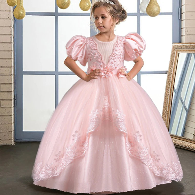 Neue wunderschöne Mädchen Party kleid Eröffnungs feier Kleidung Halloween Performance Tanz Prinzessin Rock 4-12t Weihnachts kleid