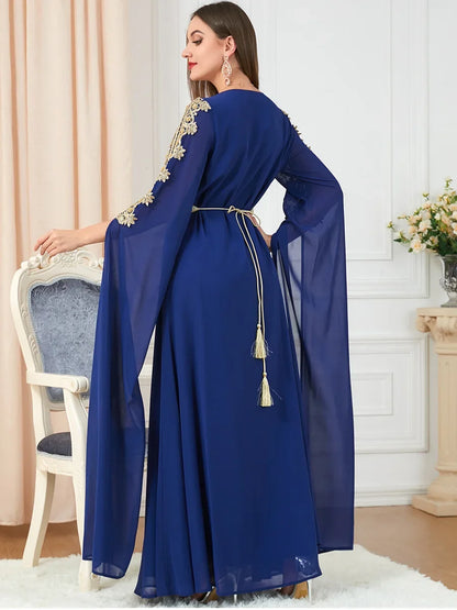 Eid Marokko Party Kleid Muslimische Frauen Abaya Kleider Langarm Abayas Dubai Türkei Islam Kaftan Robe Longue Vestidos Largos 2025.
