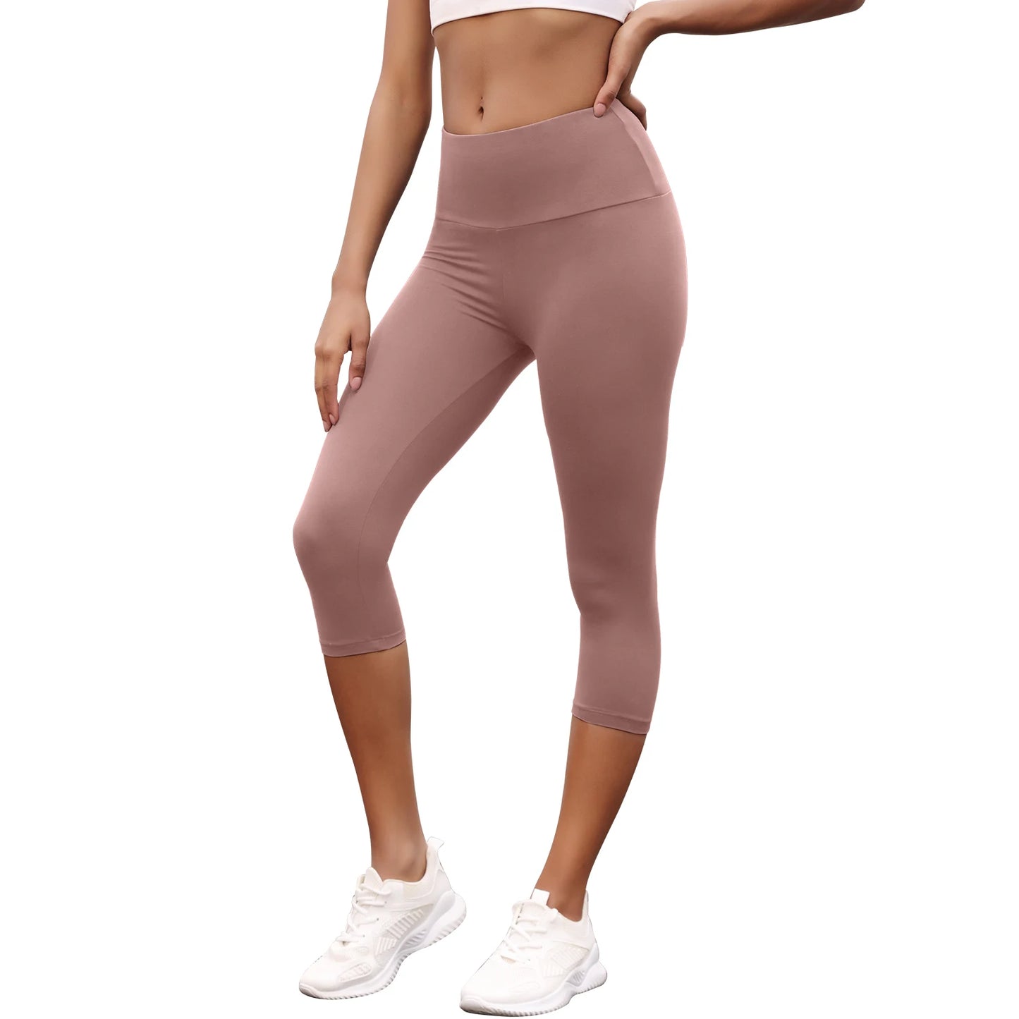 Women's High Waisted Capri Pants Super Soft No See Through Workout Yoga Push Up Gym Fitness Running Athletic Leggings.