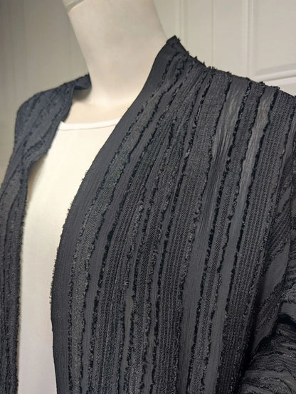 2024 New Fashion Muslim Kimono Abaya Solid Striped Retro Ethnic Cardigan Robe Dubai Middle Eastern Saudi Arabia Eid Clothes.