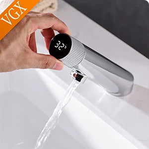 VGX Bathroom Faucets Stainless Steel Basin Mixer Sink Faucet Gourmet Washbasin Tapware Hot Cold Water Tap Brushed Gold Grey