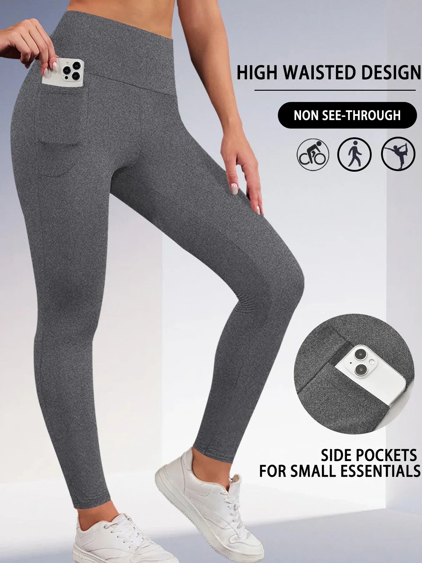 Super Soft Sports Leggings With Pockets For Women High Waisted Workout Yoga Running Push Up Gym Fitness Tight Pants Women's.