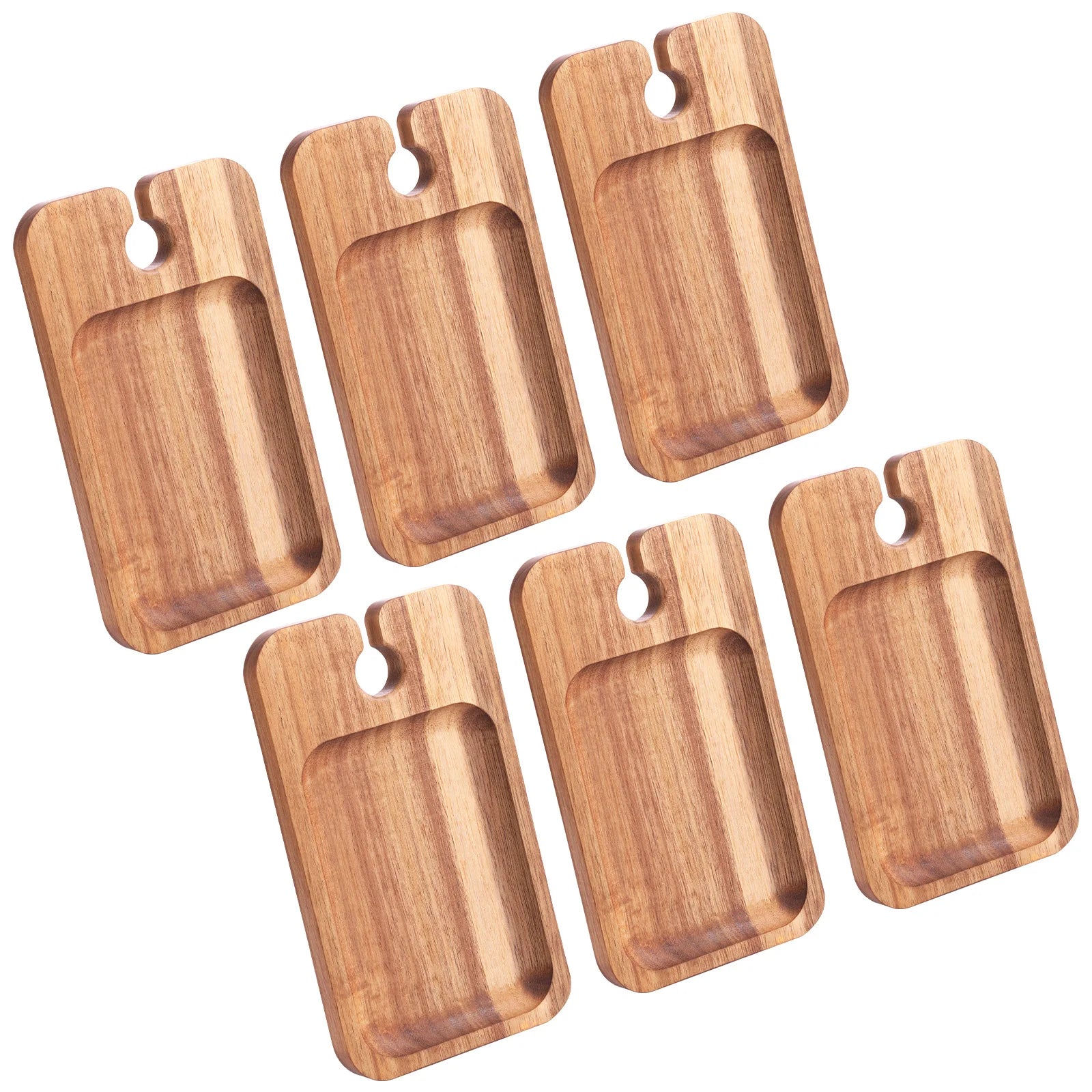 Wood Appetizer Plates With Wine Glass Holder Wine Appetizer Plates Wood Charcuterie Boards for Wine Party Housewarming Party.