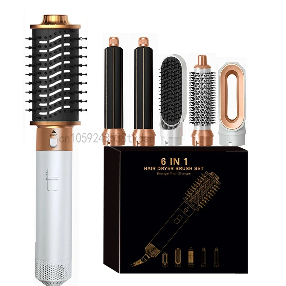 6 in 1 Hair Dryer Brush Hot Comb Set Professional Curling Iron Hair Straightener Styling Tool For Dyson Airwrap Hair Dryer.