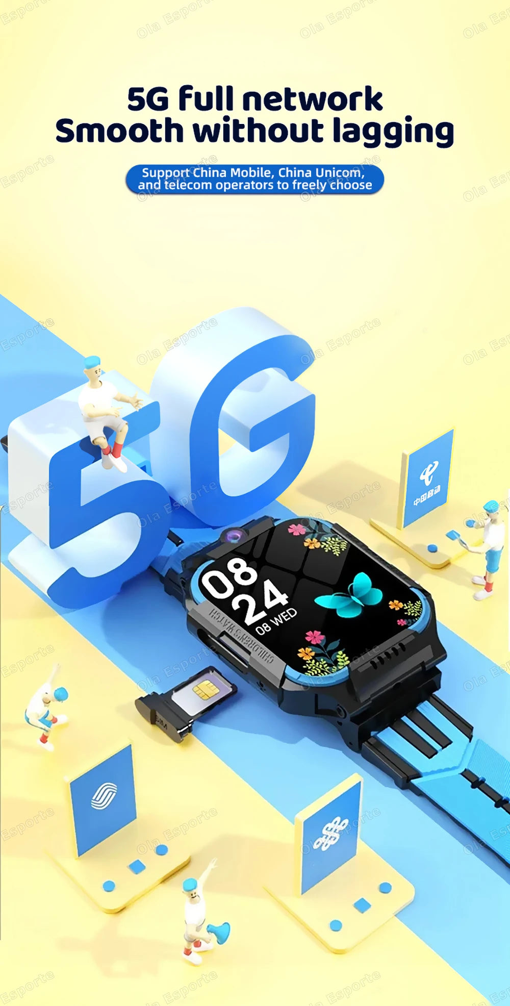 New Kids 5G Smart Watch SOS GPS+BDS/GLONASS Location Phone Call Camera Child Smartwatch 1.83 Inch WIFI Waterproof For Watch Gift.