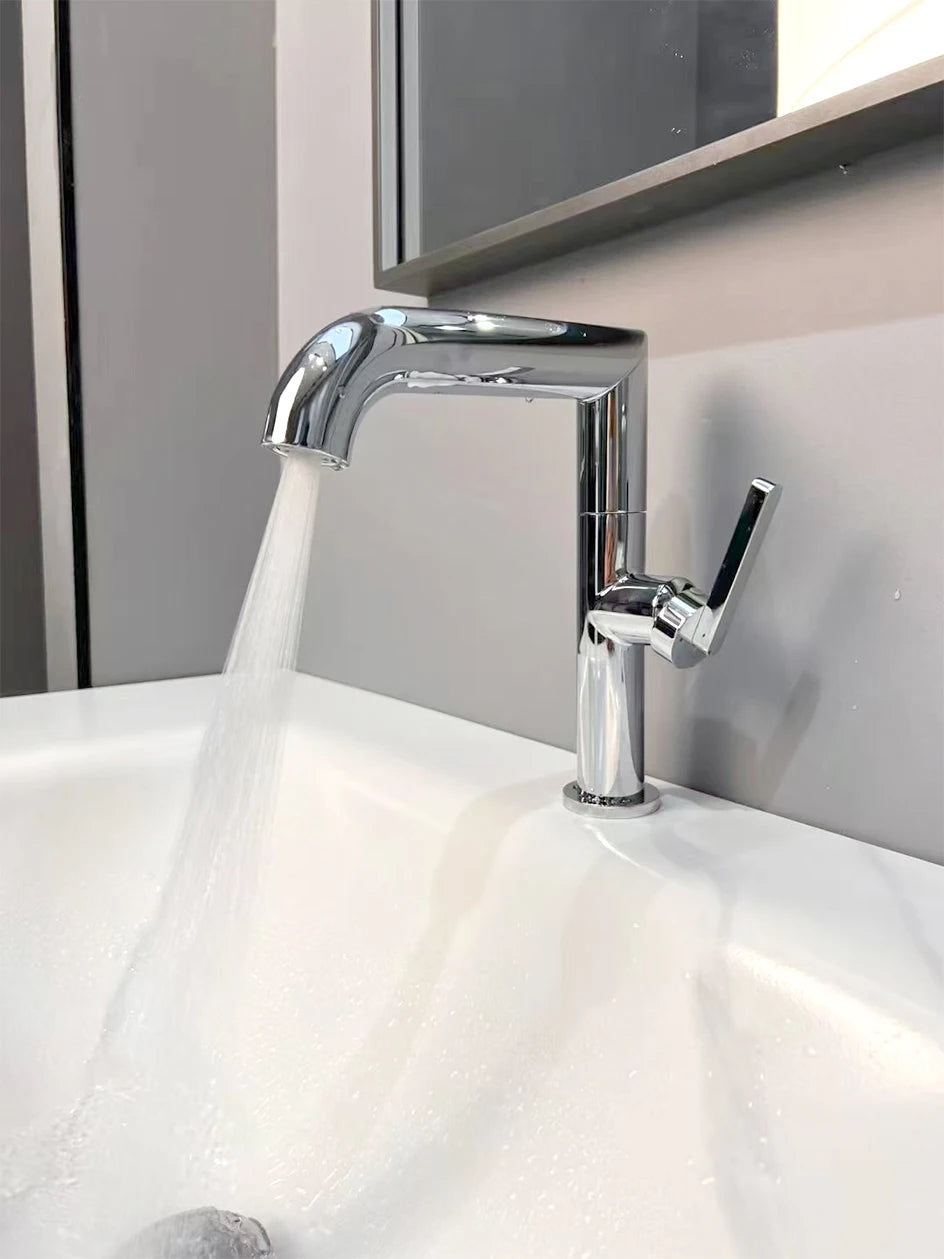 VGX Bathroom Faucets Stainless Steel Basin Mixer Sink Faucet Gourmet Washbasin Tapware Hot Cold Water Tap Brushed Gold Grey