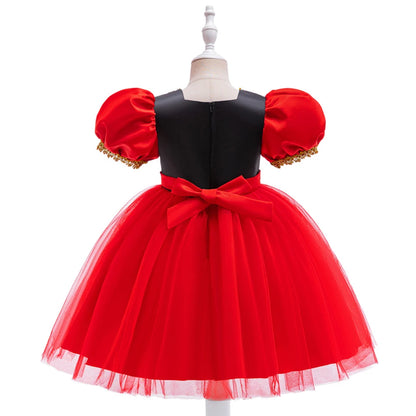 Alice Red Queen Cosplay Prinzessin Kleid Mädchen Deluxe Performance Kleidung Kind Karneval Halloween Party Charm Kostüm Geburtstagsgeschenk.