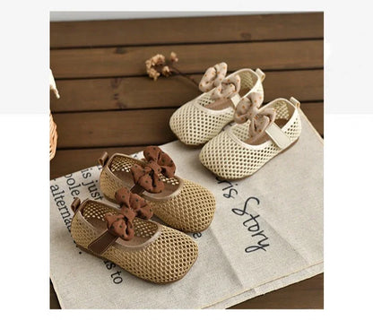 Children Girls Mesh Sandals Baby Summer Toddlers Fashion First Walker Shoes Causal Bowknot Sweet Kids Soft Sandals Breathable.